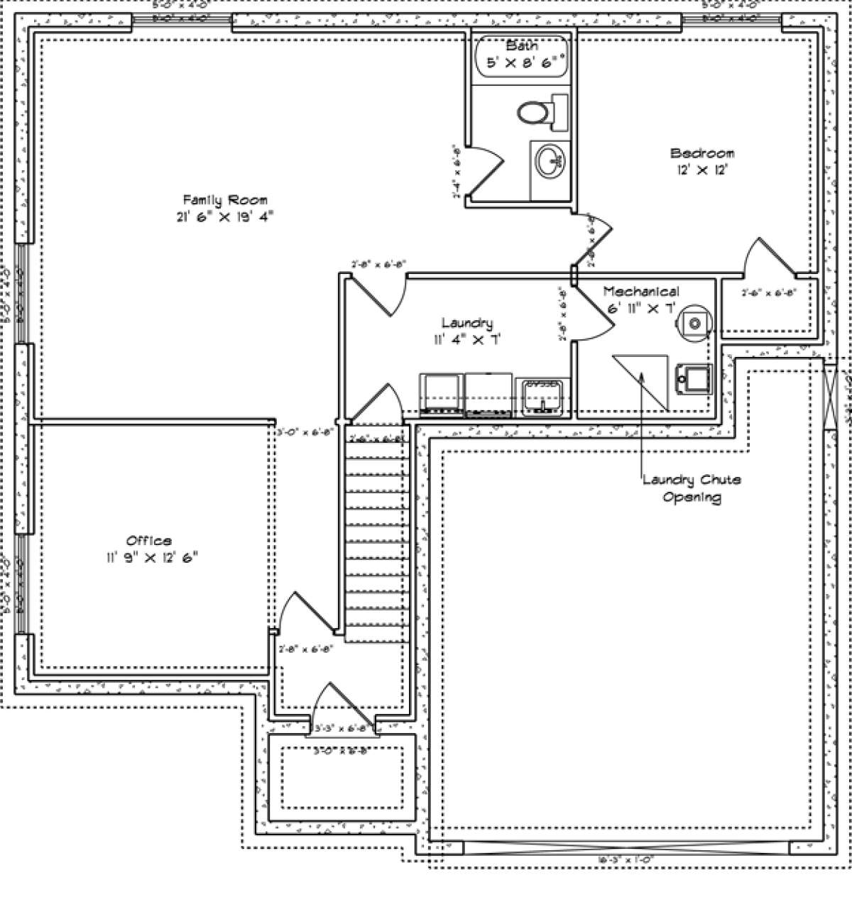 Basement Floor Plan for House Plan #2802-00003