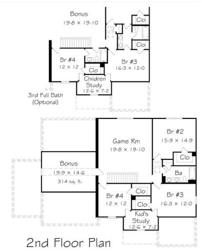 Floorplan 2 for House Plan #3367-00028