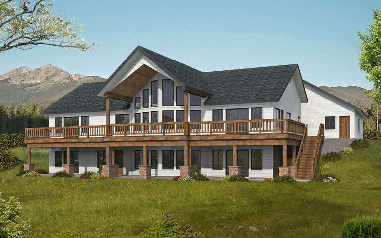House Plan House Plan #1616 Angled Rear Elevation