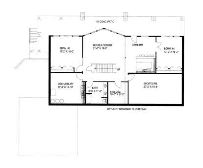 Basement for House Plan #039-00296