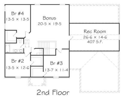 Floorplan 2 for House Plan #3367-00032