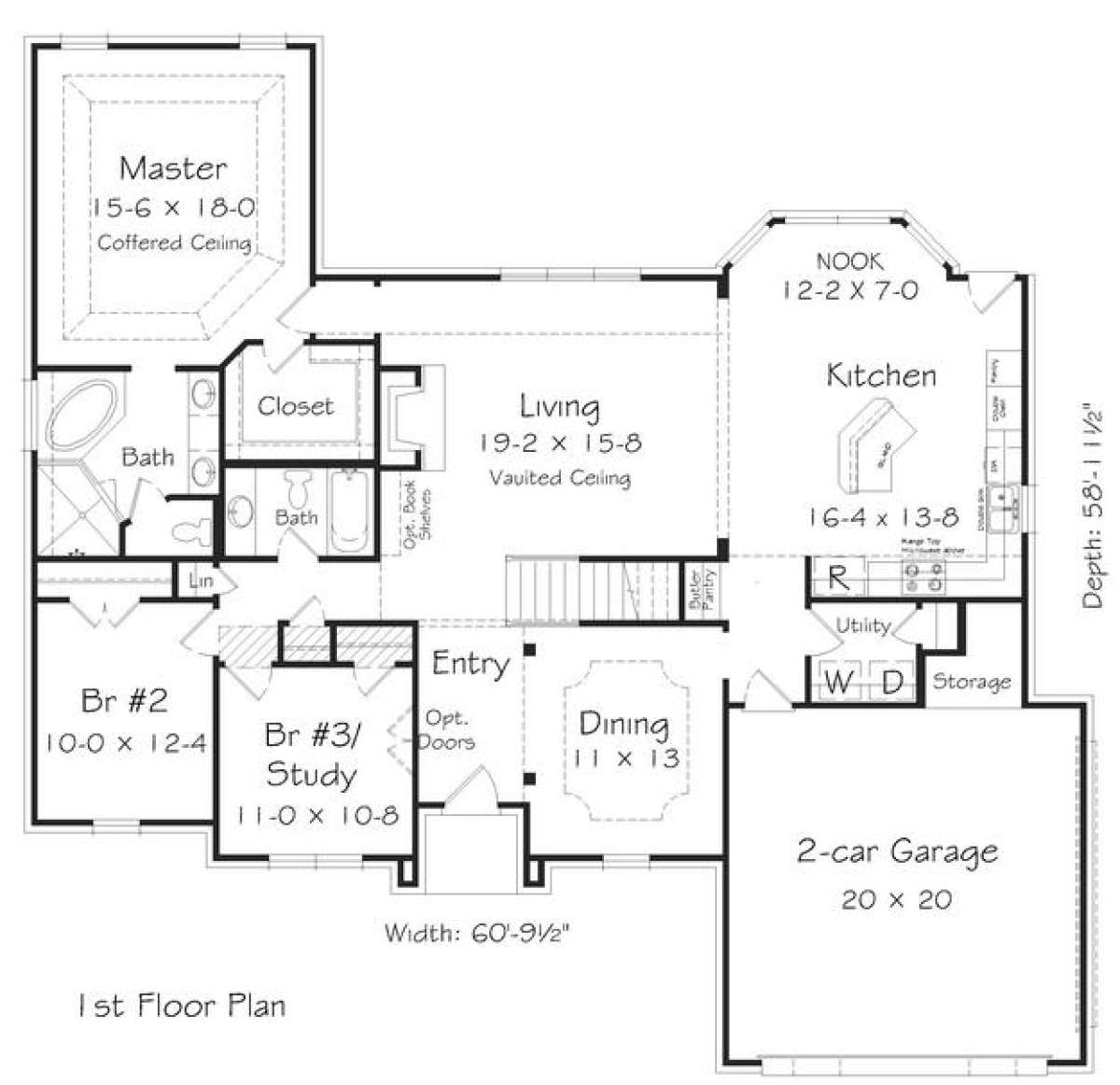 Floorplan 1 for House Plan #3367-00035