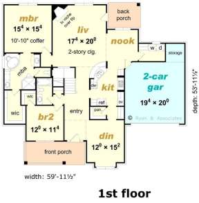 Floorplan 1 for House Plan #3367-00041