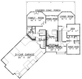 First Floor for House Plan #039-00297