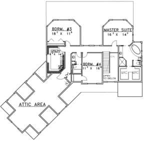 Second Floor for House Plan #039-00297