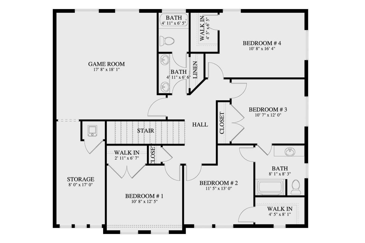 Second Floor for House Plan #2802-00007