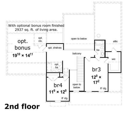 Floorplan 2 for House Plan #3367-00043