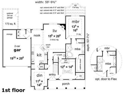 Floorplan 1 for House Plan #3367-00044