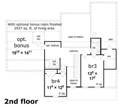 Floorplan 2 for House Plan #3367-00044