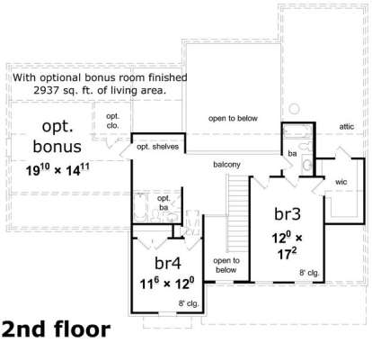 Floorplan 2 for House Plan #3367-00045