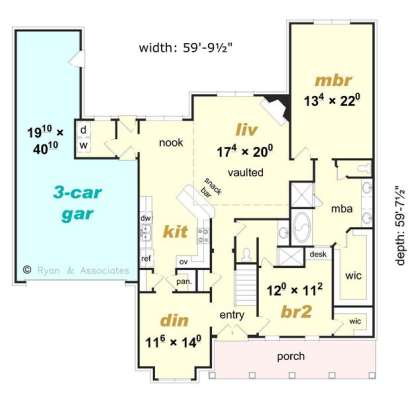 Floorplan 1 for House Plan #3367-00047