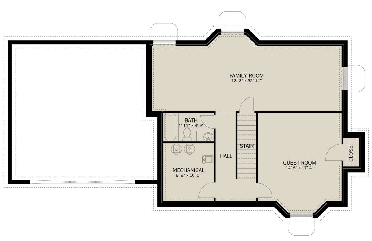 Basement Floor Plan for House Plan #2802-00011