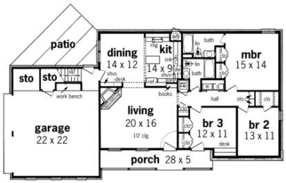 Floorplan 1 for House Plan #048-00057