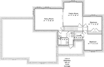 Basement Floor Plan for House Plan #2802-00016
