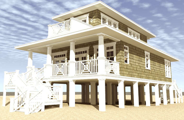 Narrow Lot House Plan #028-00101 Elevation Photo