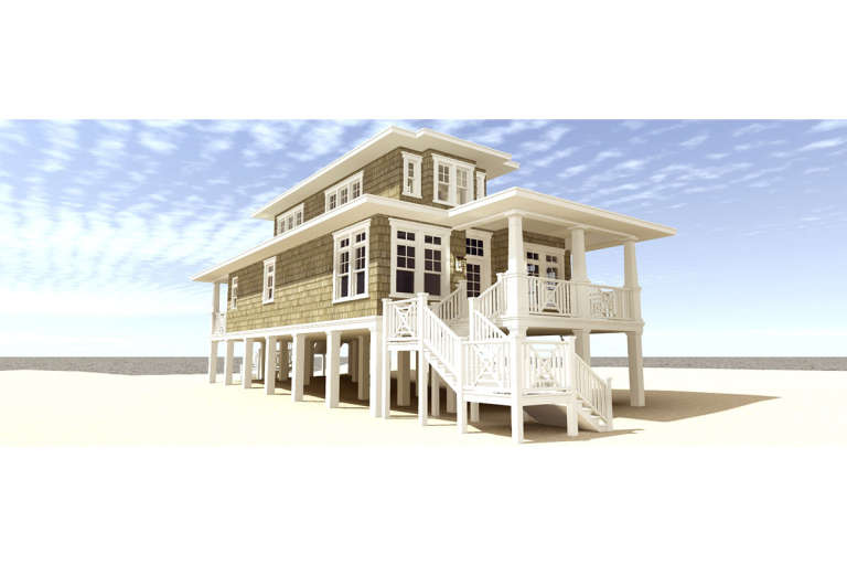 Narrow Lot House Plan #028-00101 Elevation Photo
