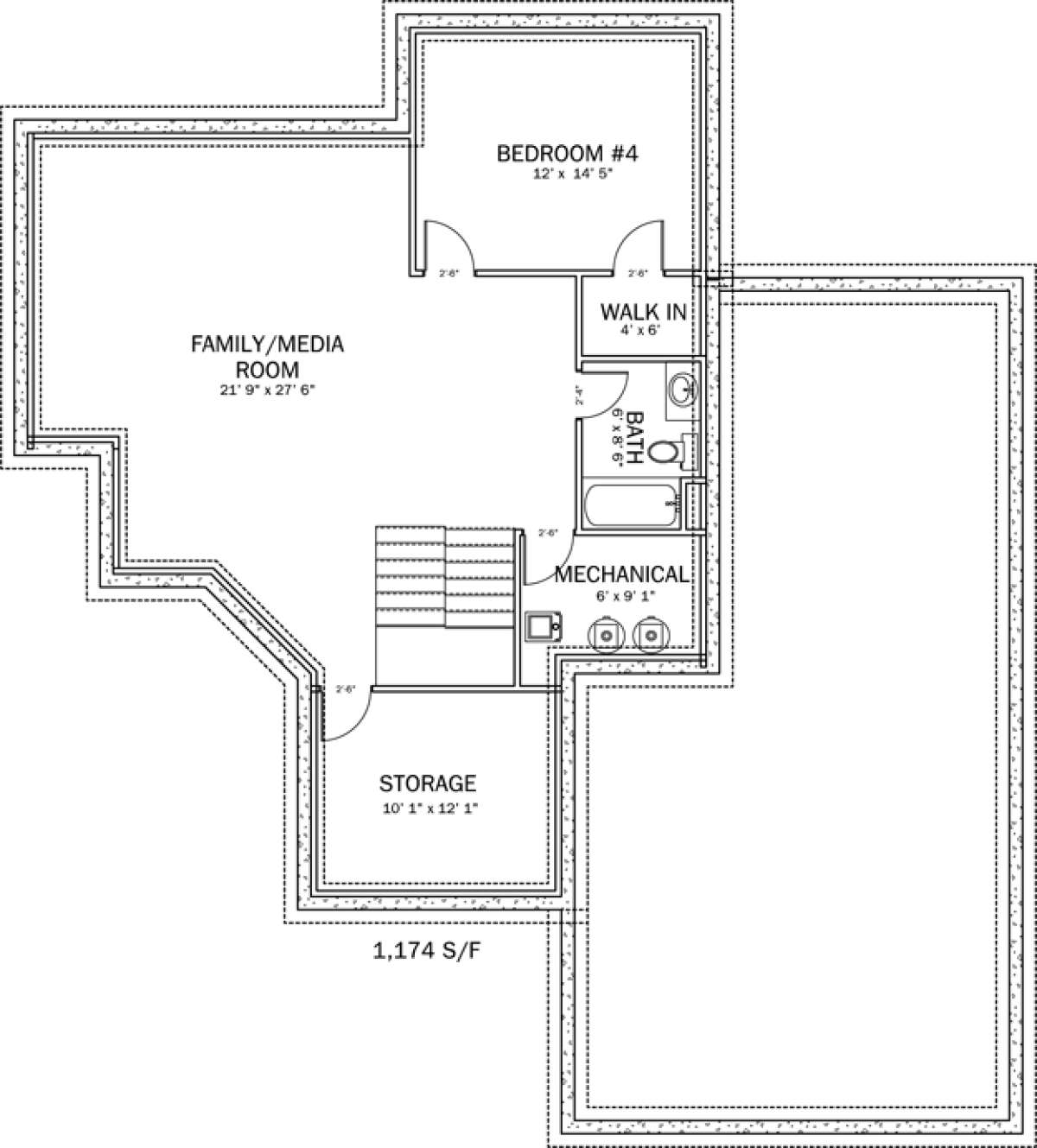 Basement Floor Plan for House Plan #2802-00018