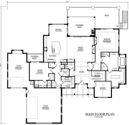 Floorplan 1 for House Plan #5631-00056