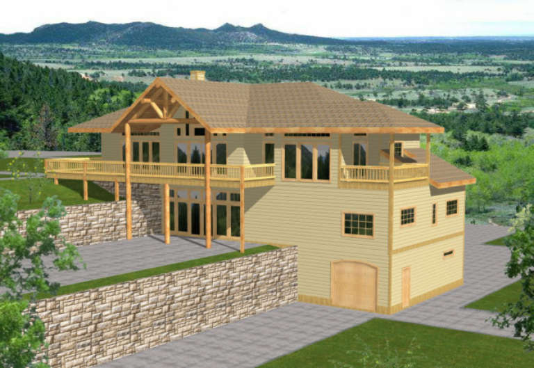 House Plan House Plan #1620 Rear Eleavtion