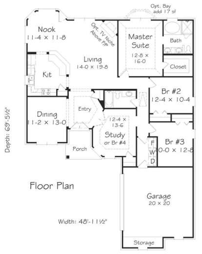 Floorplan1 for House Plan #3367-00054
