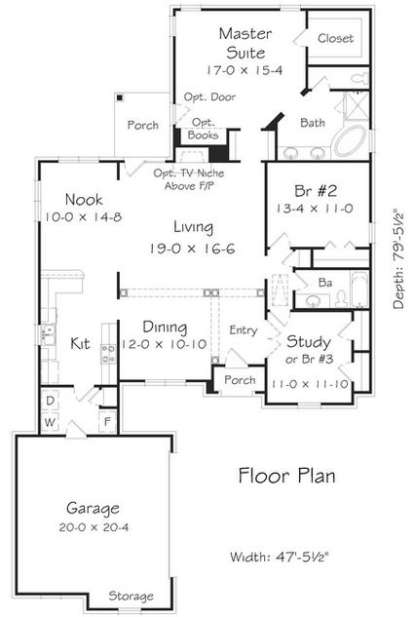 Floorplan1 for House Plan #3367-00055