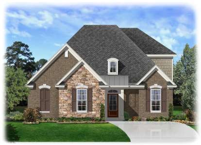 European House Plan #3367-00056 Elevation Photo