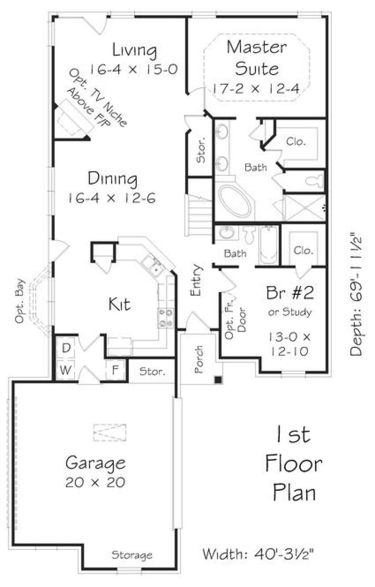 Floorplan 1 for House Plan #3367-00056