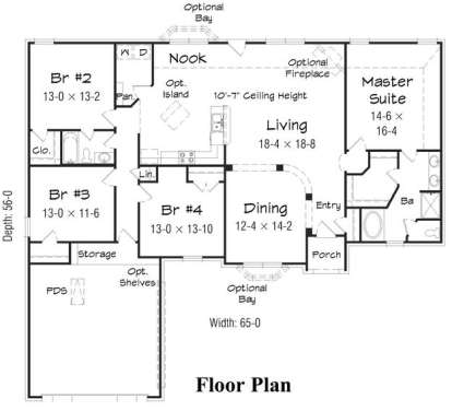 Floorplan1 for House Plan #3367-00058