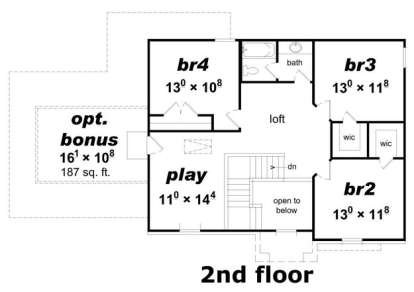 Floorplan 2 for House Plan #3367-00059