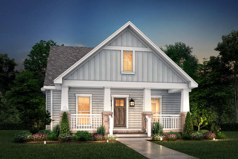 Narrow Lot House Plan #041-00078 Elevation Photo