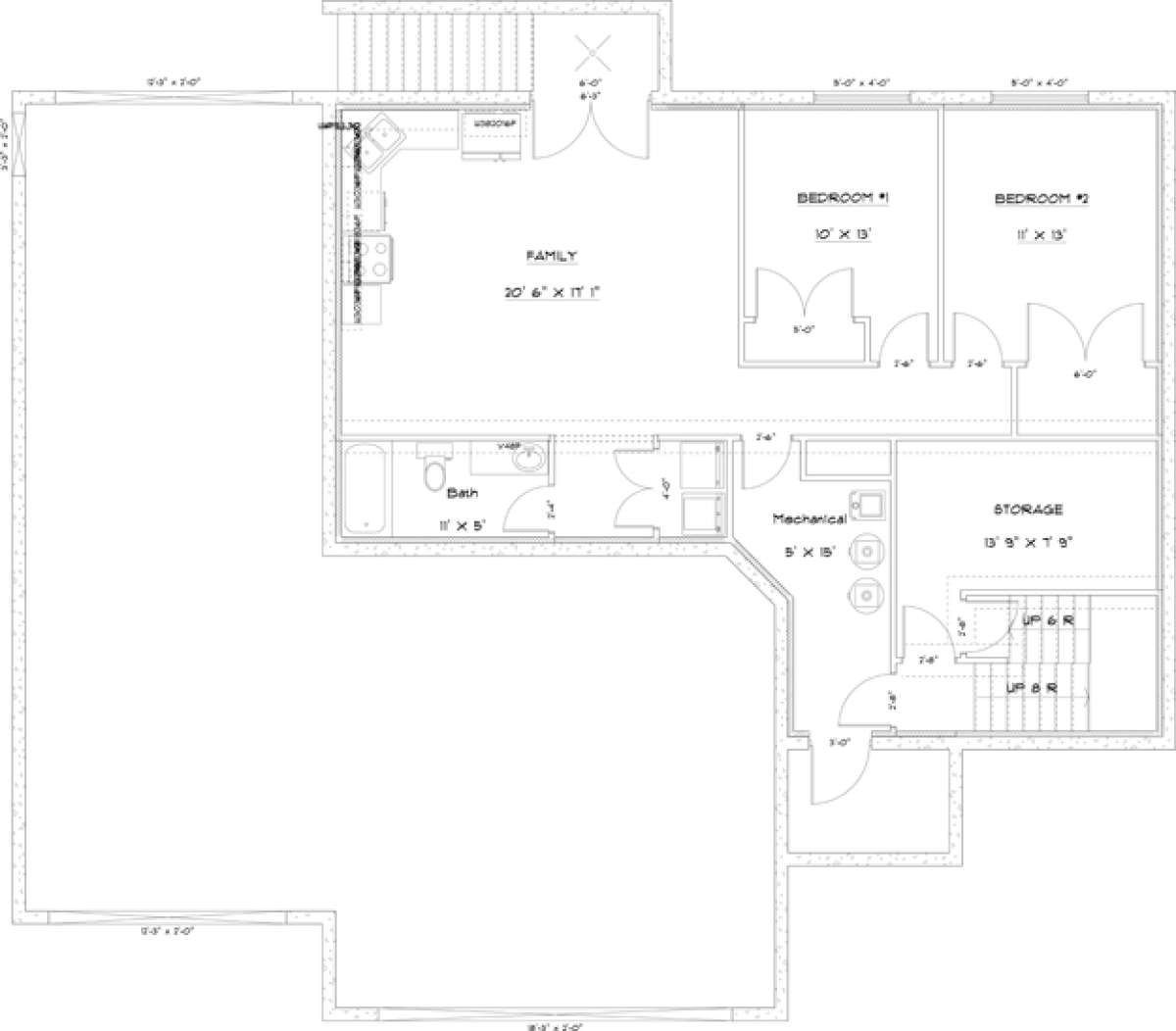 Basement Floor Plan for House Plan #2802-00023