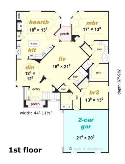 Floorplan 1 for House Plan #3367-00062