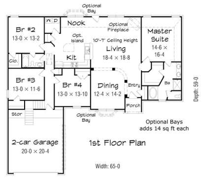 Floorplan 1 for House Plan #3367-00067