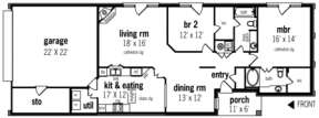Floorplan 1 for House Plan #048-00058