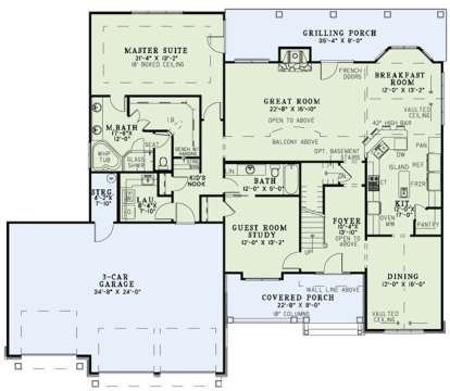 Floorplan 1 for House Plan #110-00990