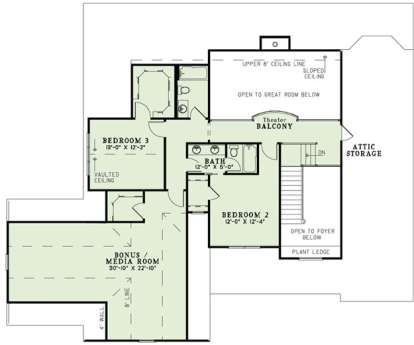 Floorplan 2 for House Plan #110-00990