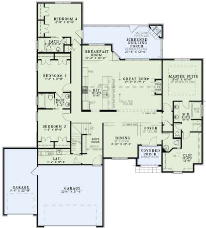 Floorplan 1 for House Plan #110-00991