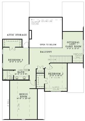 Floorplan 2 for House Plan #110-00992