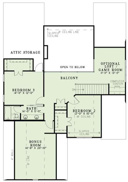 Floorplan 2 for House Plan #110-00992
