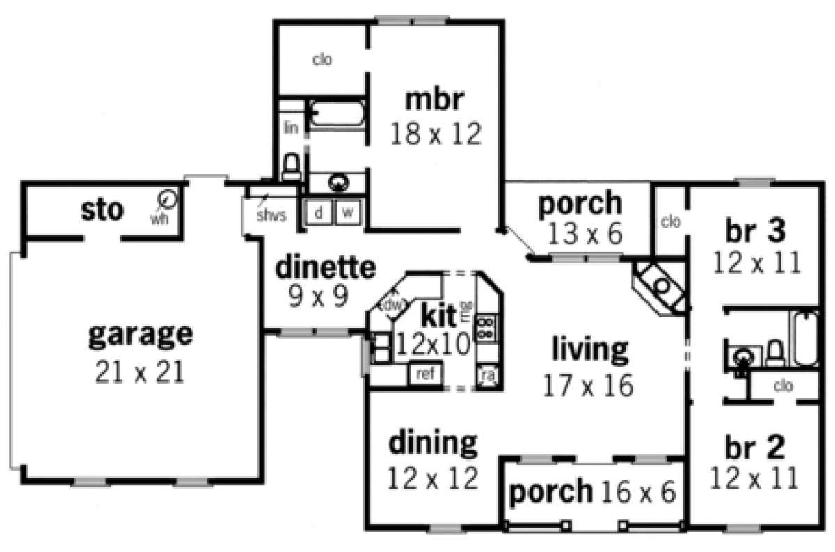 Floorplan 1 for House Plan #048-00059
