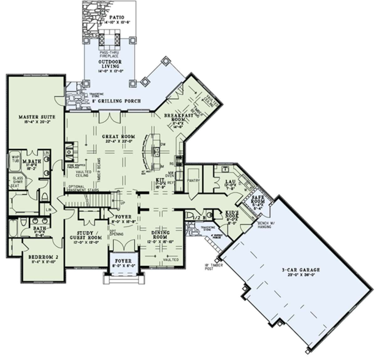 Floorplan 1 for House Plan #110-00996