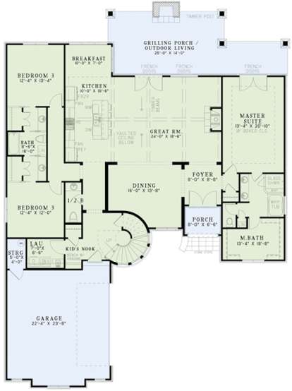 Floorplan 1 for House Plan #110-00997