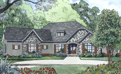 European House Plan #110-01001 Elevation Photo