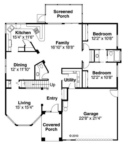 Floorplan 1 for House Plan #035-00620