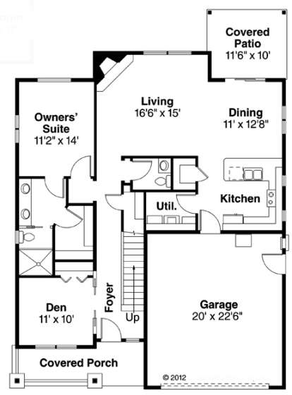 Floorplan 1 for House Plan #035-00622