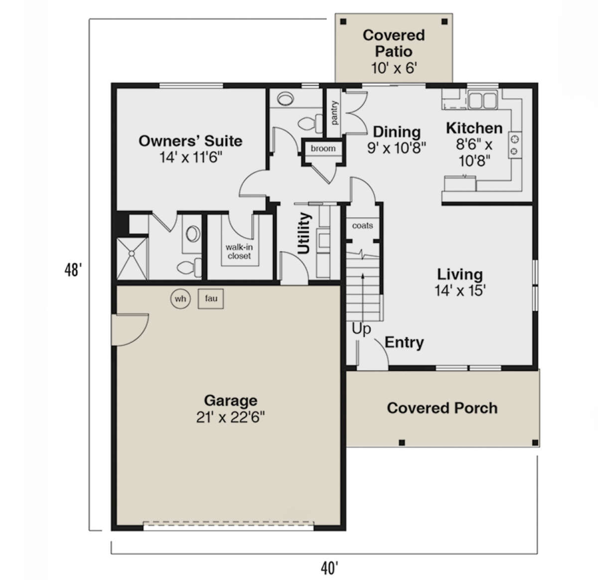 Floorplan 1 for House Plan #035-00624