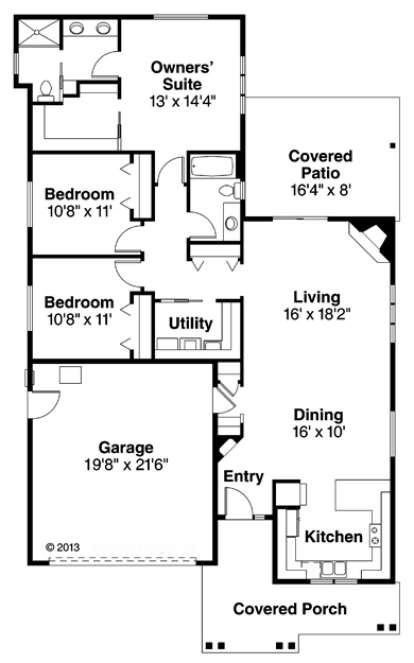 Floorplan for House Plan #035-00625
