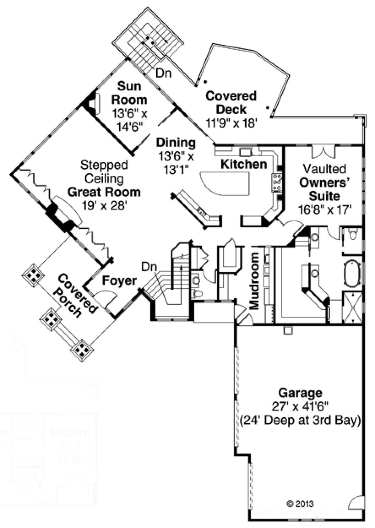 Floorplan 1 for House Plan #035-00631