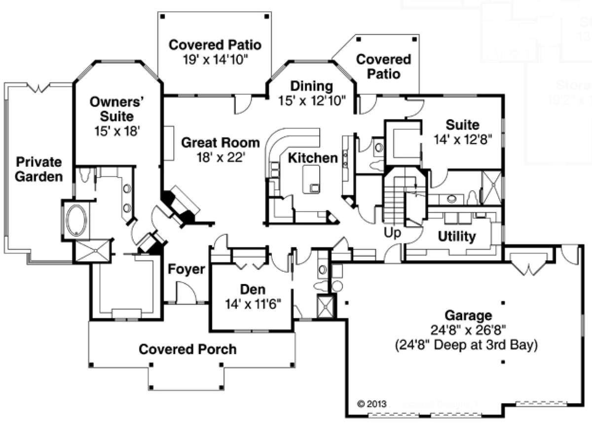 Floorplan 1 for House Plan #035-00632