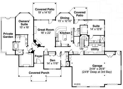 Floorplan 1 for House Plan #035-00632